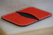 Load image into Gallery viewer, Red &amp; Navy Leather Bifold Wallet