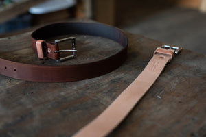 Copper riveted with nickel or brass buckle. Snowday Leather | Missoula, MT
