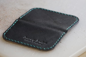 Navy Blue Leather Bifold Wallet