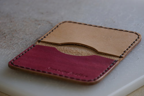 Natural & Hand-Dyed Leather Bifold Wallet