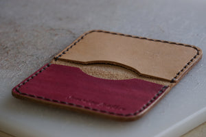 Natural & Hand-Dyed Leather Bifold Wallet