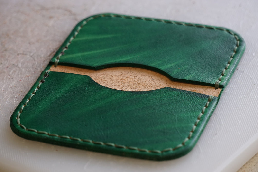 Green Leather Bifold Wallet