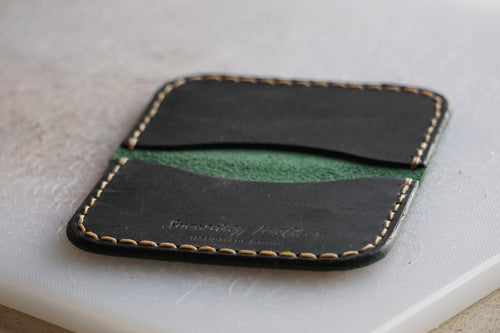 Green & Black Leather Bifold Wallet