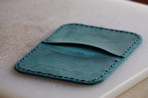 Turquoise Leather Bifold Wallet